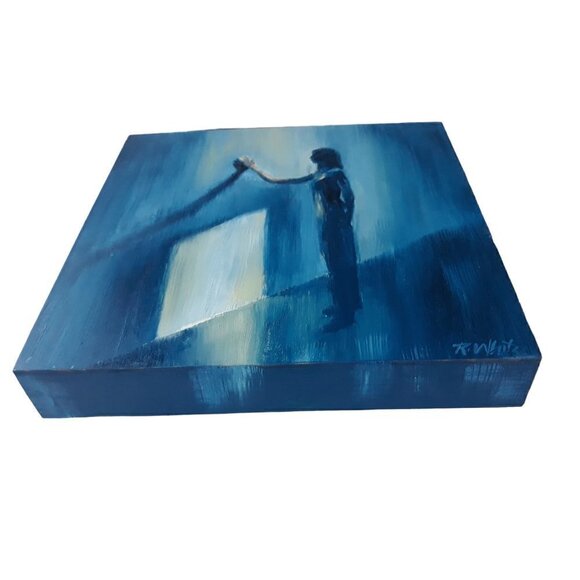 “Portal“ Original oil painting on Cradled Wood Panel 8"w x 10"h x 1.5"d - Picture 5 of 6